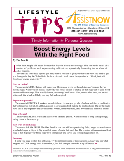 Boost Energy Levels With the Right Food