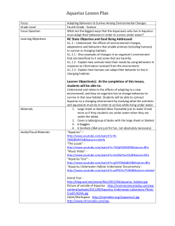 Aquarius Lesson Plan