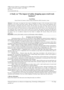 A Study on &ldquo;The impact of online shopping upon