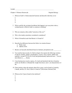 Ch 15 Homework Biomes