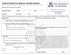 Authorization for Release of Information