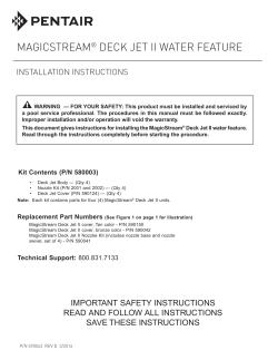magicstream&reg; deck jet ii water feature - Pentair