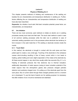 Lecture 6 Physics of Welding Arc II This chapter presents