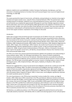 The Role of Self-Identity, Past Behavior, and Their Interaction in