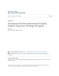 Assessment of Chinese International Graduate Students` Experience