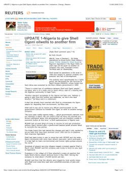 UPDATE 1-Nigeria to give Shell Ogoni oilwells to another firm