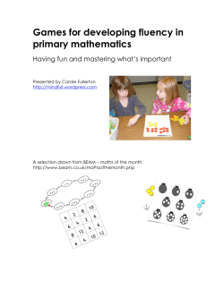 Games for developing fluency in primary