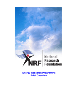 ERP one pager Feb 2015 - National Research Foundation
