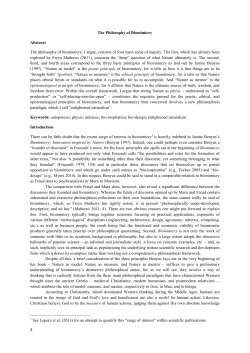 The Philosophy of Biomimicry