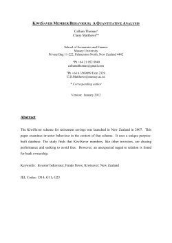Investor Behaviour and Fund Flows