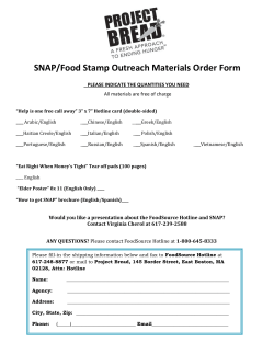 SNAP/Food Stamp Outreach Materials Order Form