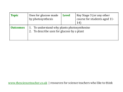 GCSE worksheet imagining a world without plants: uses for glucose