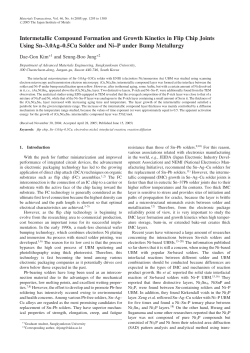 Intermetallic Compound Formation and Growth Kinetics in Flip Chip
