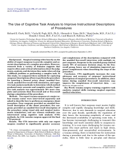 The Use of Cognitive Task Analysis to Improve Instructional