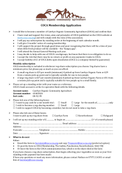 COCA Joining Form &ndash; 2016 - Caerhys Organic Community Agriculture