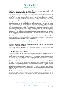 Call for inputs on the reasons for no or low - CDM