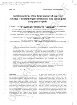 Remote monitoring of leaf turgor pressure of grapevines subjected