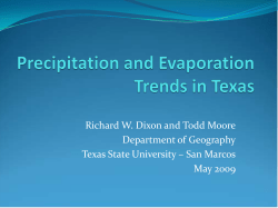 Precipitation and Evaporation Trends in Texas