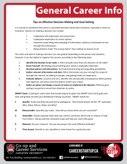 Tips on Effective Decision Making and Goal Setting