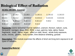 Biological Effects of Radiation