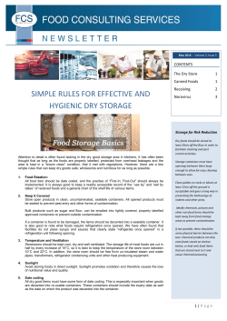 simple rules for effective and hygienic dry storage