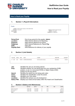 How to Read your Payslip - Charles Darwin University