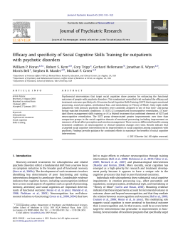 Efficacy and specificity of Social Cognitive Skills
