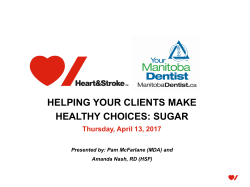 HELPING YOUR CLIENTS MAKE HEALTHY CHOICES: SUGAR