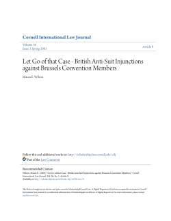 Let Go of that Case - British Anti-Suit Injunctions against Brussels