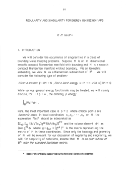 R. t1. Hardt Given a smootll tp : aM -+ N &bull; find a least energy u : M