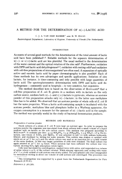 a method for the determination of d(--)-lactic acid