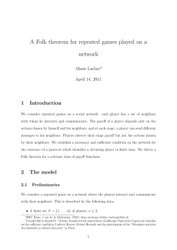 A Folk theorem for repeated games played on a network