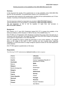 Availability of the 3400-3800 MHz band for 5G