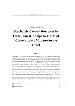 Stochastic Growth Processes in Large Finnish Companies: Test of