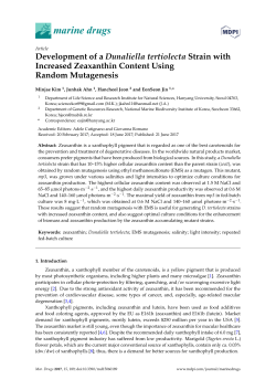 Development of a Dunaliella tertiolecta Strain with Increased