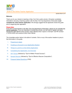 Guide to Online Teacher Application