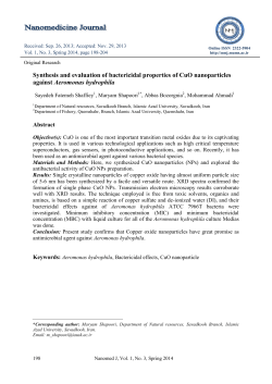 Synthesis and evaluation of bactericidal properties of CuO