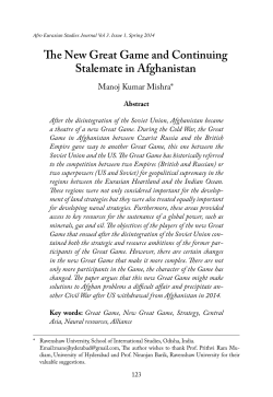 The New Great Game and Continuing Stalemate in Afghanistan