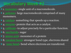 Biomolecules - Metcalfe County Schools