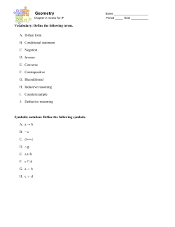 REVIEW Logic (chapter 2)