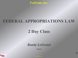 Appropriations Availability as to Purpose