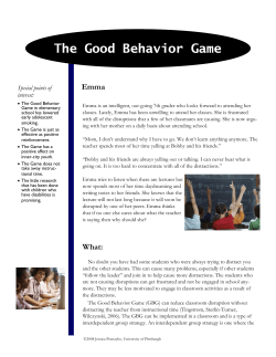 The Good Behavior Game - School Based Behavioral Health