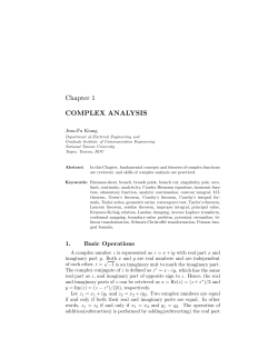 Chapter 1 COMPLEX ANALYSIS - National Taiwan University