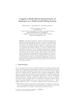 Cognitive-Model-Based Interpretation of Emotions in a Multi