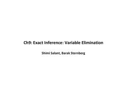 Ch9: Exact Inference: Variable Elimination