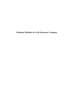 Valuation Methods of a Life Insurance Company