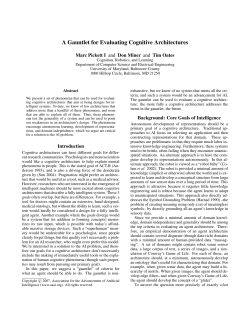 A Gauntlet for Evaluating Cognitive Architectures