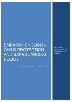 EMBASSY English * CHILD PROTECTION AND SAFEGUARDING
