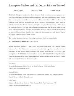 Incomplete Markets and the Output#Inflation Tradeoff