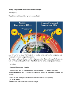 Group assignment &ldquo;Effects of climate change&rdquo; Introduction: We all